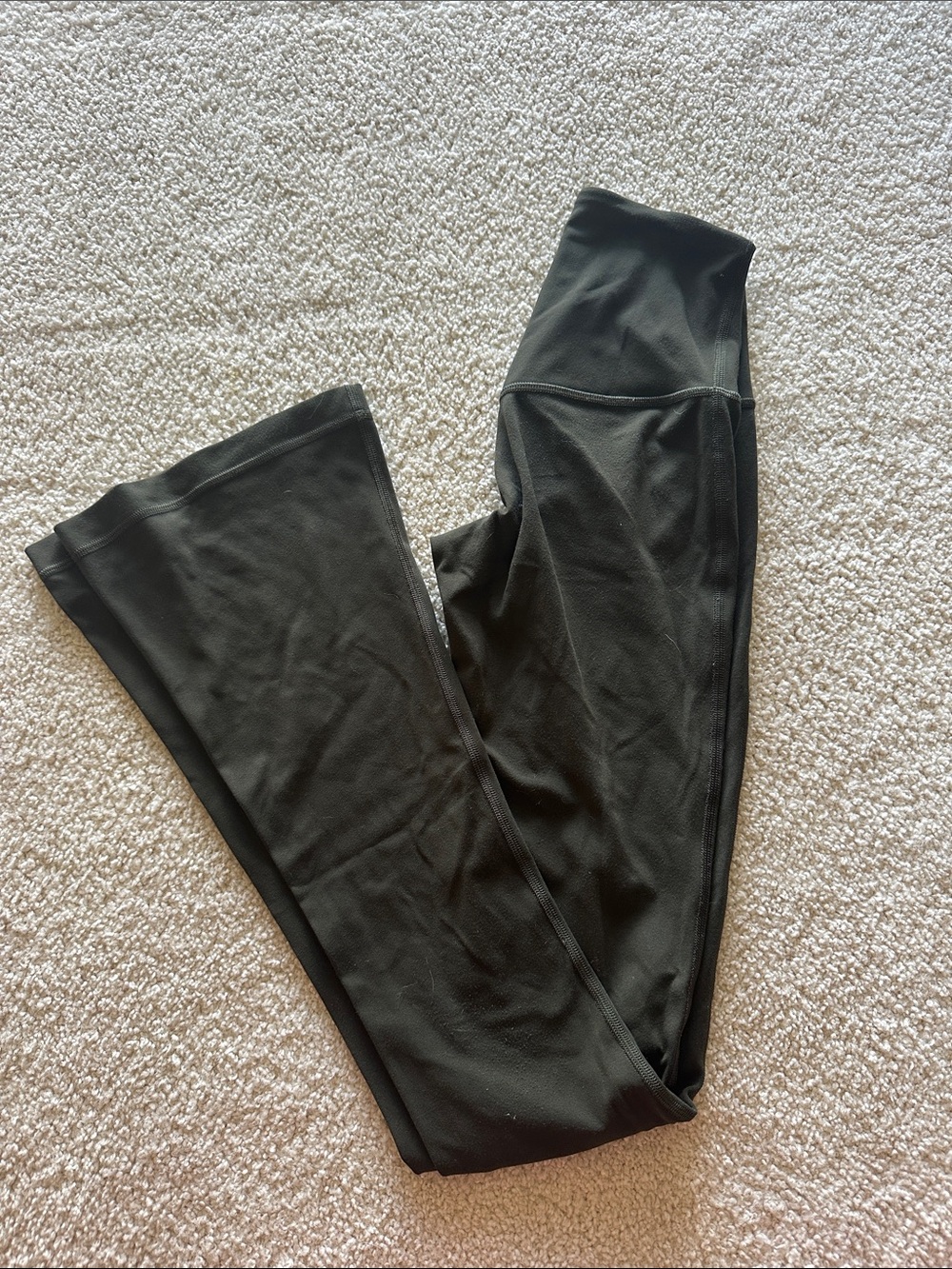 Dark Green Flared Leg Active Leggings